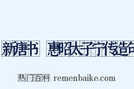 新唐书·惠昭太子宁传造句是什么意思的图片